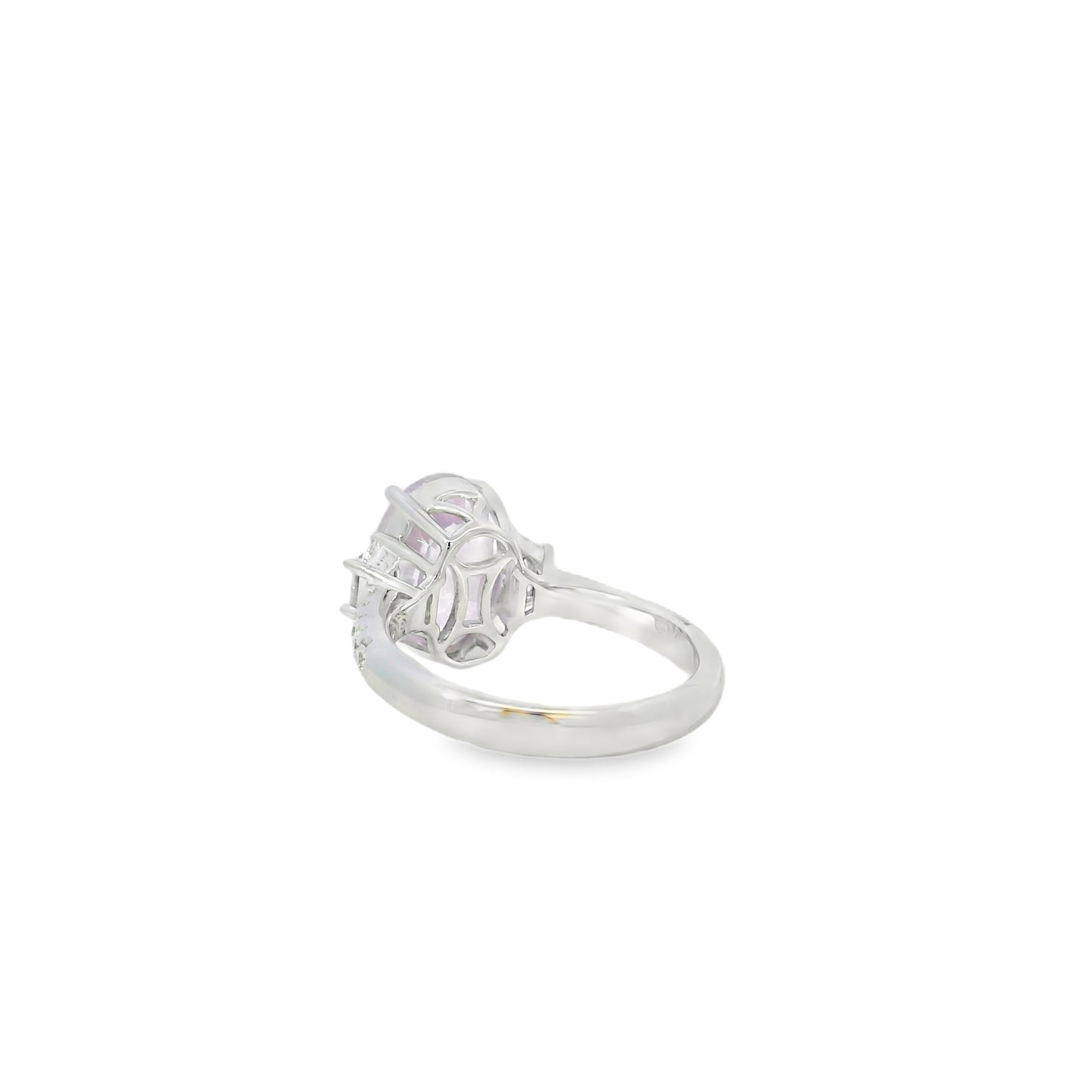 18k White Gold 5.50ct Natural Pink Sapphire Cadillac Ring