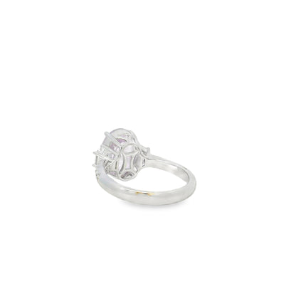 18k White Gold 5.50ct Natural Pink Sapphire Cadillac Ring