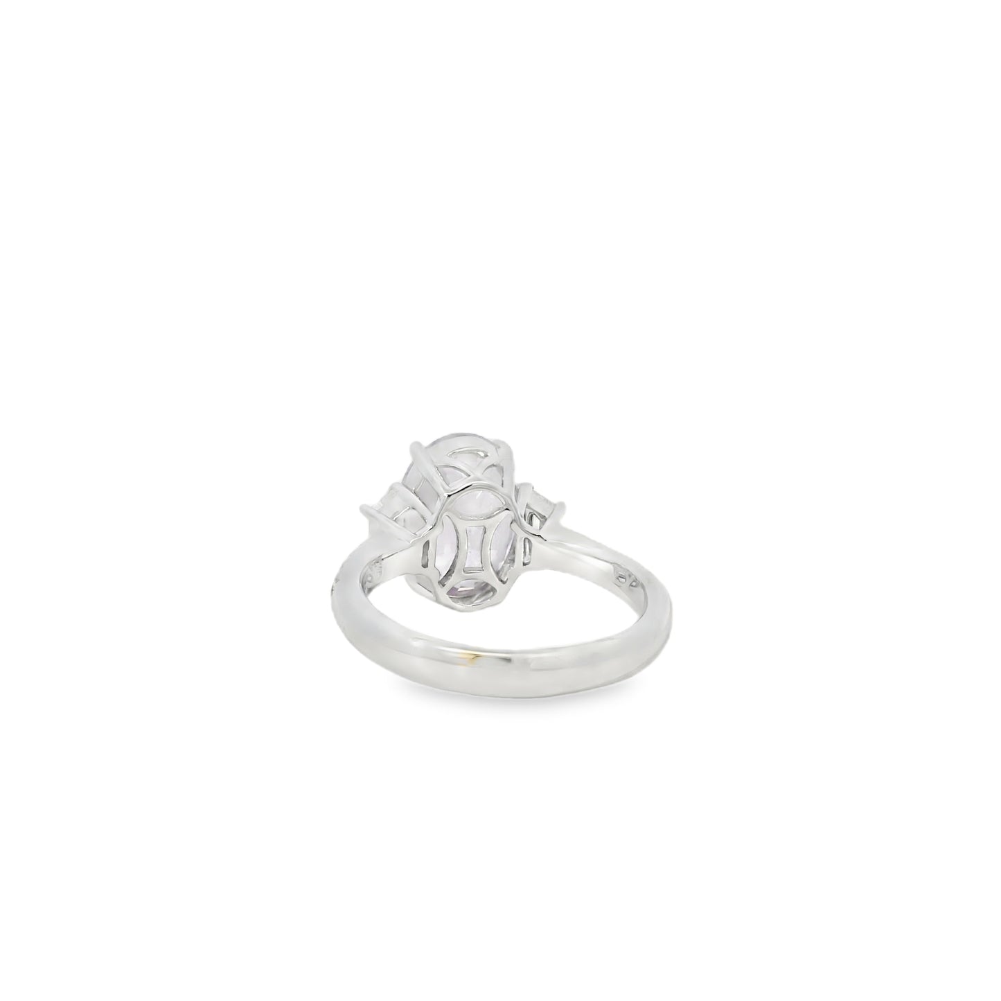 18k White Gold 5.50ct Natural Pink Sapphire Cadillac Ring