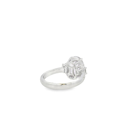 18k White Gold 5.50ct Natural Pink Sapphire Cadillac Ring