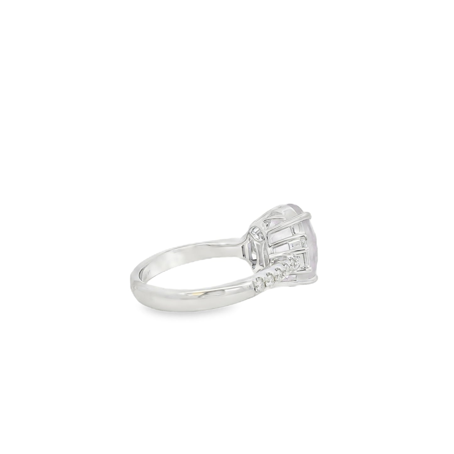 18k White Gold 5.50ct Natural Pink Sapphire Cadillac Ring