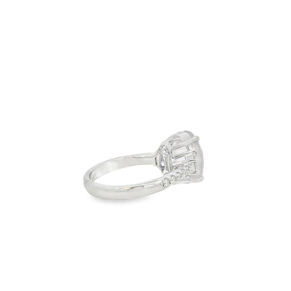 18k White Gold 5.50ct Natural Pink Sapphire Cadillac Ring