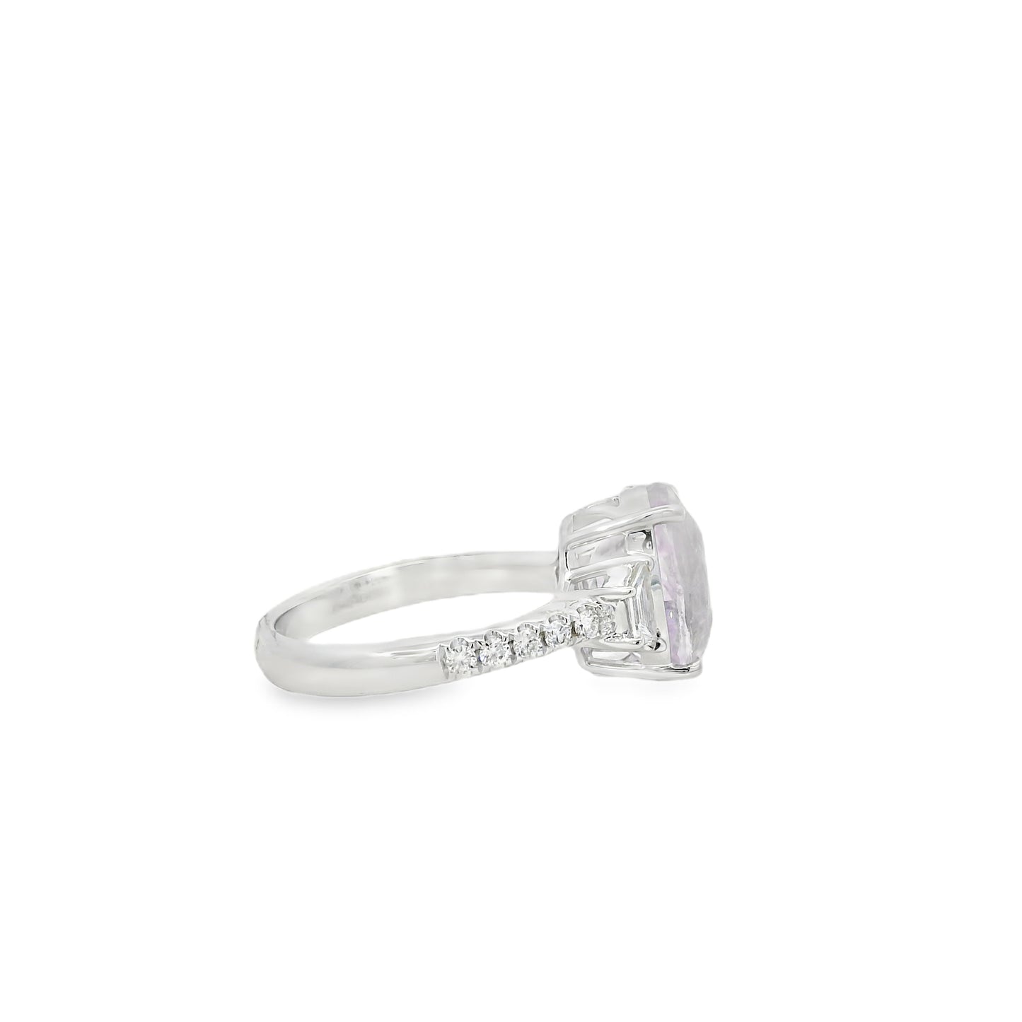 18k White Gold 5.50ct Natural Pink Sapphire Cadillac Ring