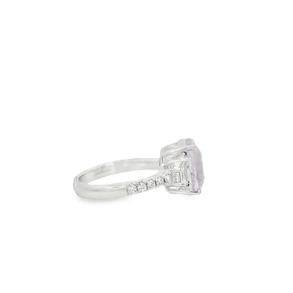 18k White Gold 5.50ct Natural Pink Sapphire Cadillac Ring