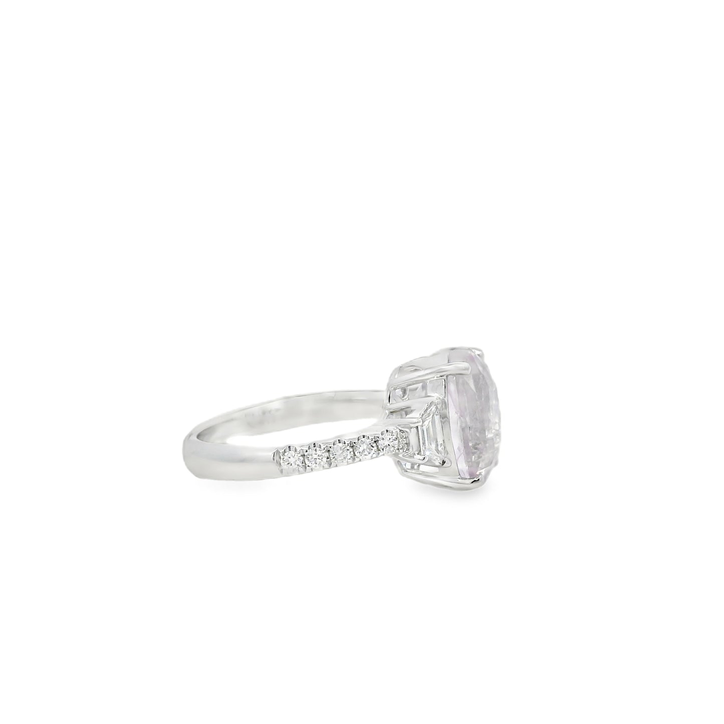 18k White Gold 5.50ct Natural Pink Sapphire Cadillac Ring