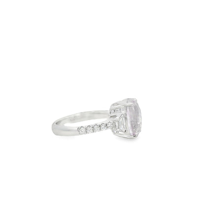 18k White Gold 5.50ct Natural Pink Sapphire Cadillac Ring