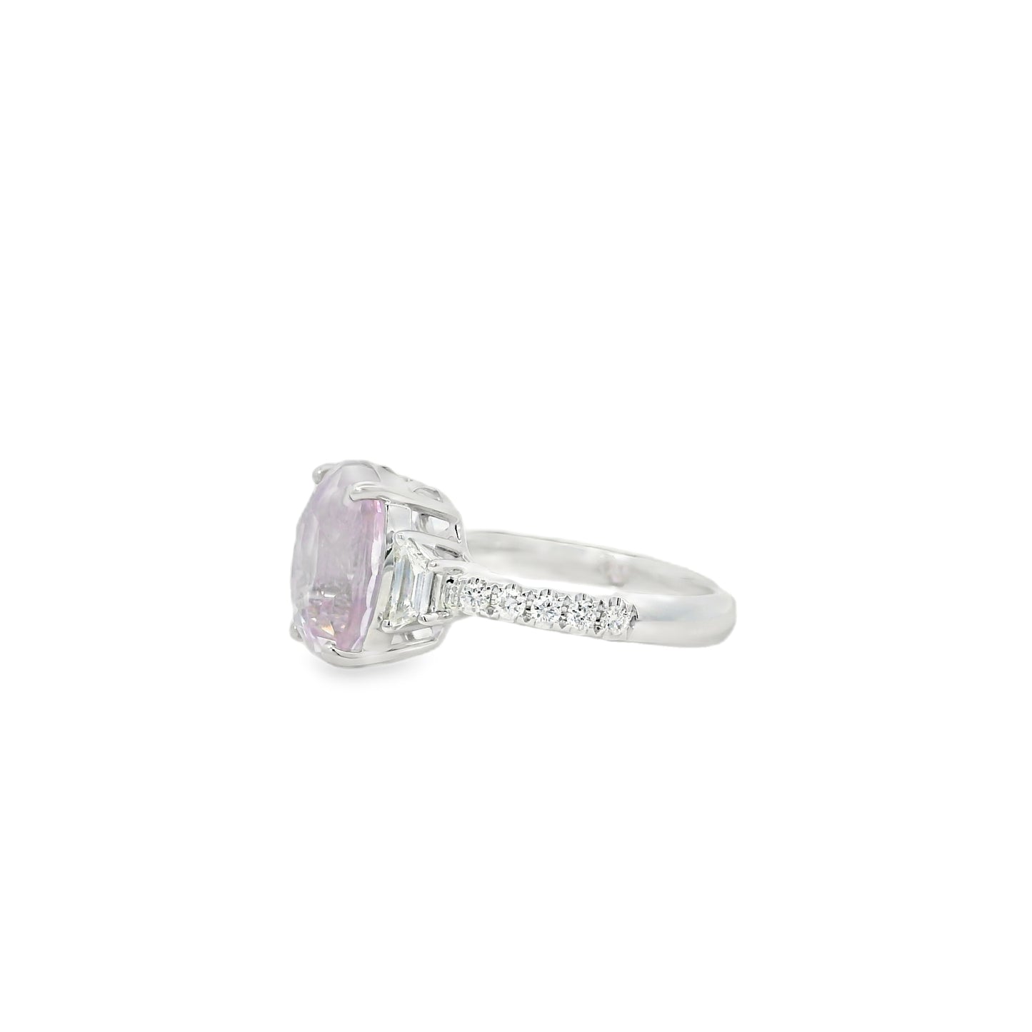18k White Gold 5.50ct Natural Pink Sapphire Cadillac Ring