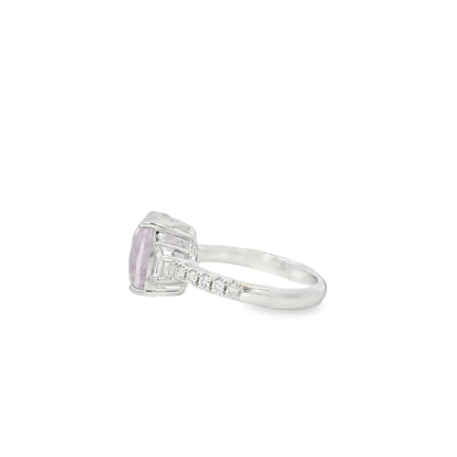 18k White Gold 5.50ct Natural Pink Sapphire Cadillac Ring