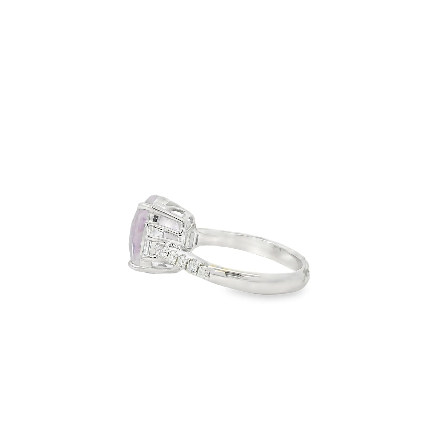 18k White Gold 5.50ct Natural Pink Sapphire Cadillac Ring