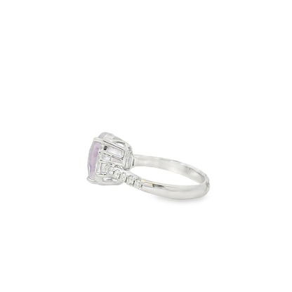 18k White Gold 5.50ct Natural Pink Sapphire Cadillac Ring