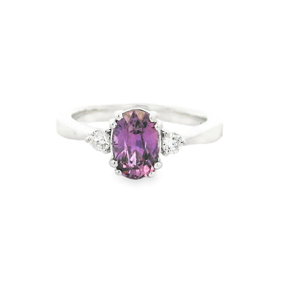 18k White Gold 4.30ct Natural GIA Certified Pink Sapphire Ring