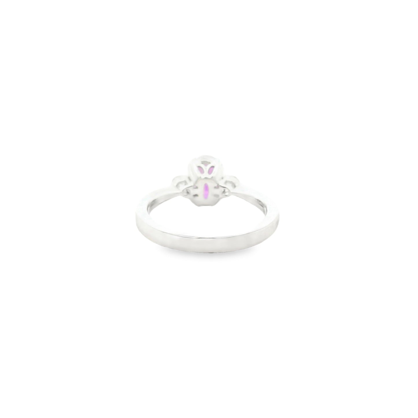 18k White Gold 4.30ct Natural GIA Certified Pink Sapphire Ring