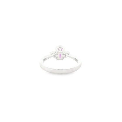 18k White Gold 4.30ct Natural GIA Certified Pink Sapphire Ring