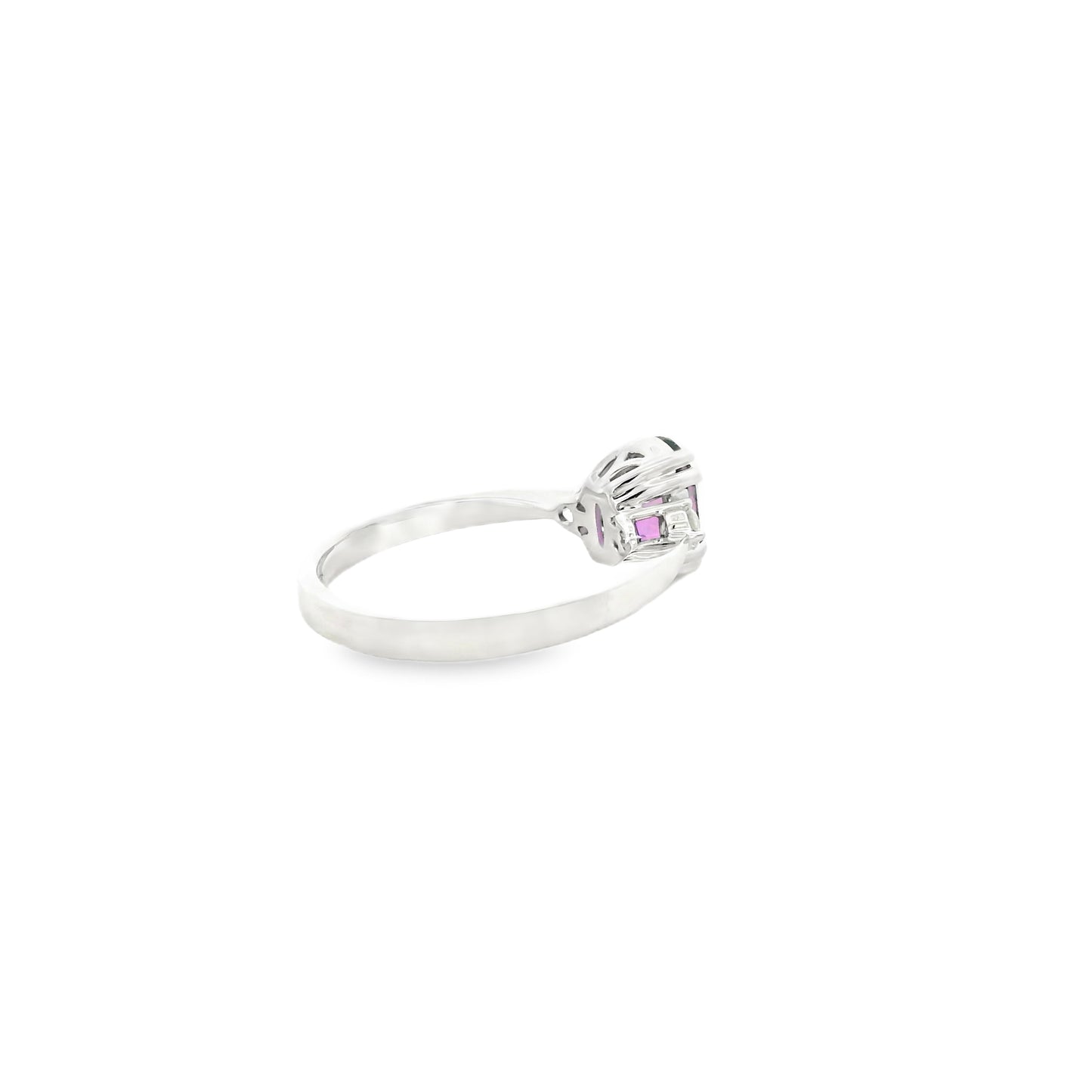 18k White Gold 4.30ct Natural GIA Certified Pink Sapphire Ring