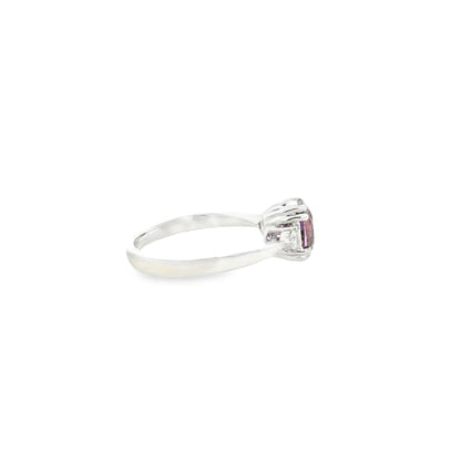 18k White Gold 4.30ct Natural GIA Certified Pink Sapphire Ring