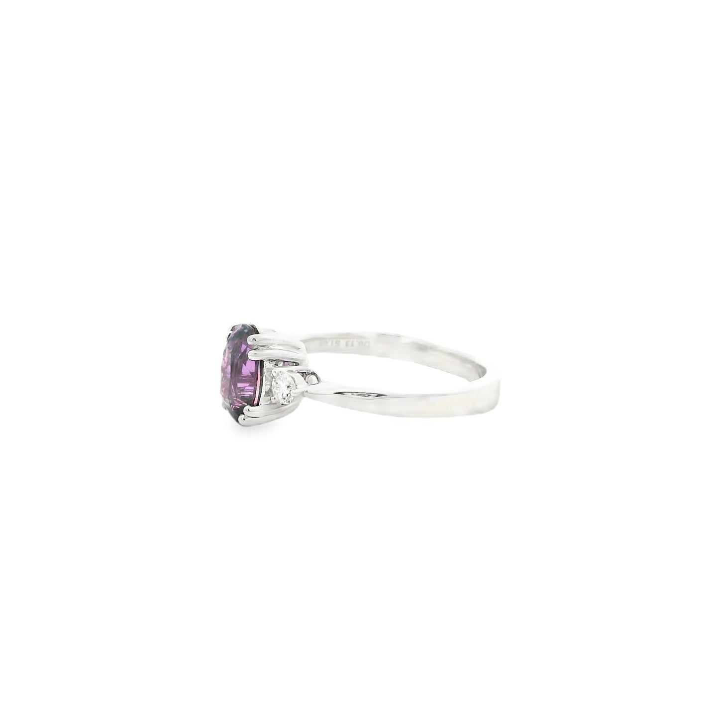 18k White Gold 4.30ct Natural GIA Certified Pink Sapphire Ring