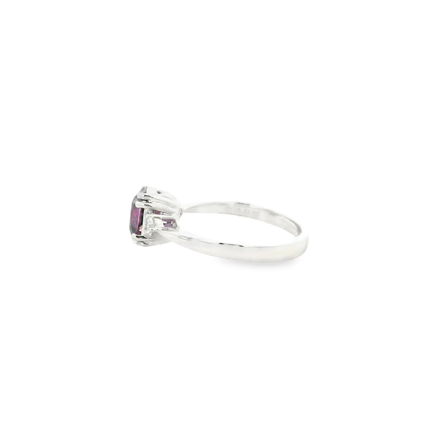 18k White Gold 4.30ct Natural GIA Certified Pink Sapphire Ring