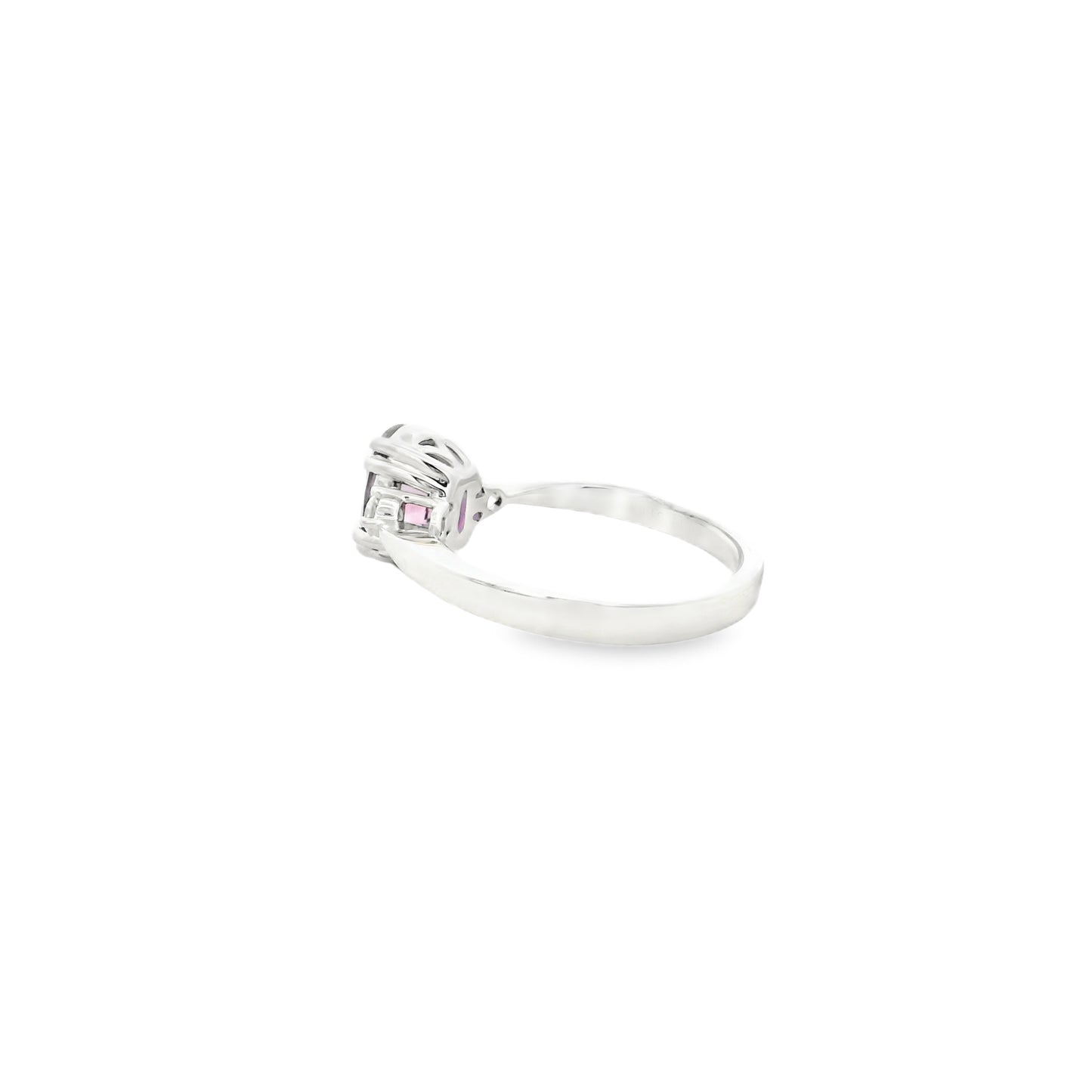 18k White Gold 4.30ct Natural GIA Certified Pink Sapphire Ring
