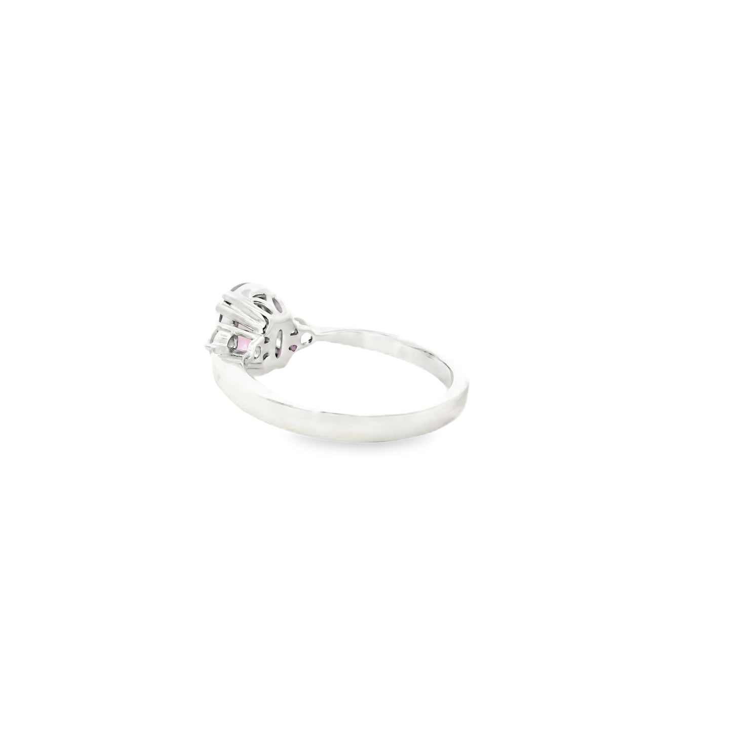 18k White Gold 4.30ct Natural GIA Certified Pink Sapphire Ring