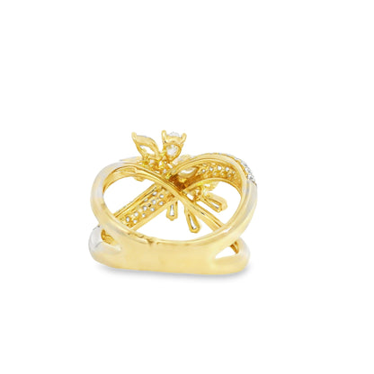 14k Yellow Gold 1.85ctw Natural Mixed Cut Diamond Trapezoid Ring