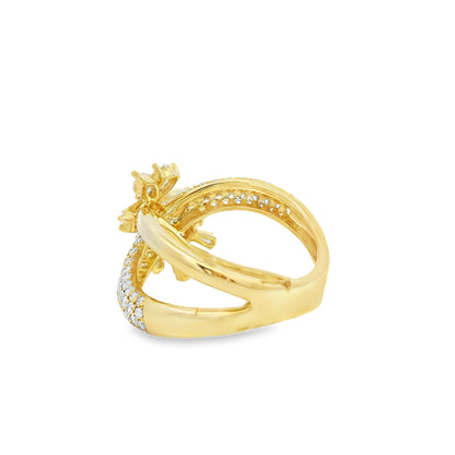 14k Yellow Gold 1.85ctw Natural Mixed Cut Diamond Trapezoid Ring