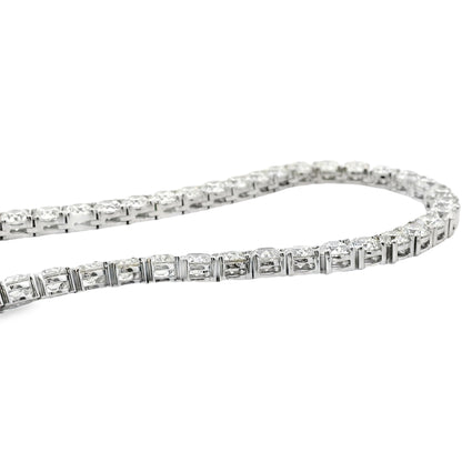 14k White Gold 47.52ctw Natural Round Brilliant Diamond Tennis Necklace 22"