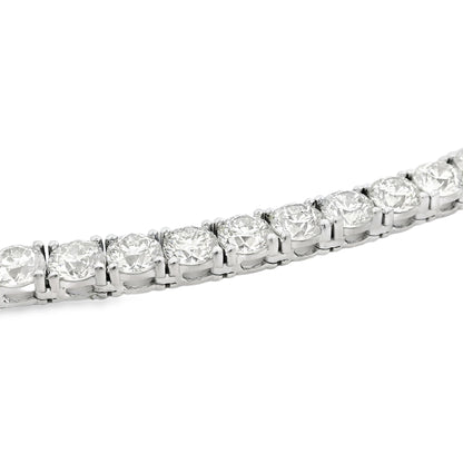 14k White Gold 47.52ctw Natural Round Brilliant Diamond Tennis Necklace 22"
