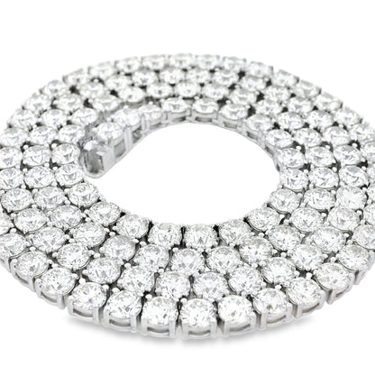 14k White Gold 47.52ctw Natural Round Brilliant Diamond Tennis Necklace 22"