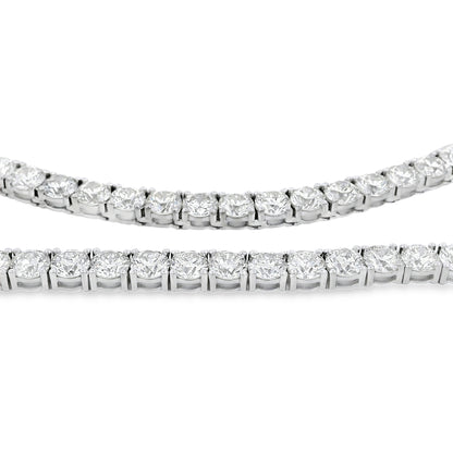14k White Gold 47.52ctw Natural Round Brilliant Diamond Tennis Necklace 22"