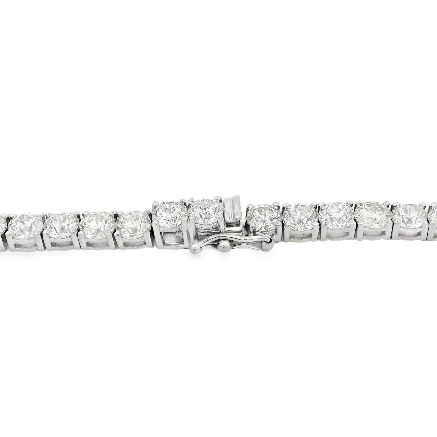 14k White Gold 47.52ctw Natural Round Brilliant Diamond Tennis Necklace 22"