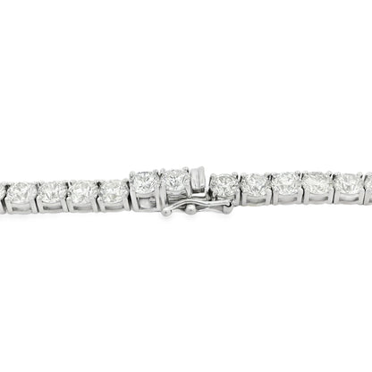 14k White Gold 47.52ctw Natural Round Brilliant Diamond Tennis Necklace 22"