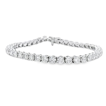 14k White Gold 10.95ct Natural Round Brilliant Diamond Tennis Bracelet