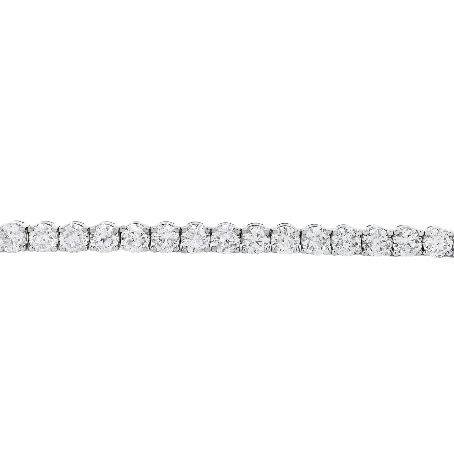 14k White Gold 10.95ct Natural Round Brilliant Diamond Tennis Bracelet