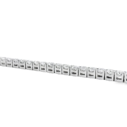 14k White Gold 10.95ct Natural Round Brilliant Diamond Tennis Bracelet