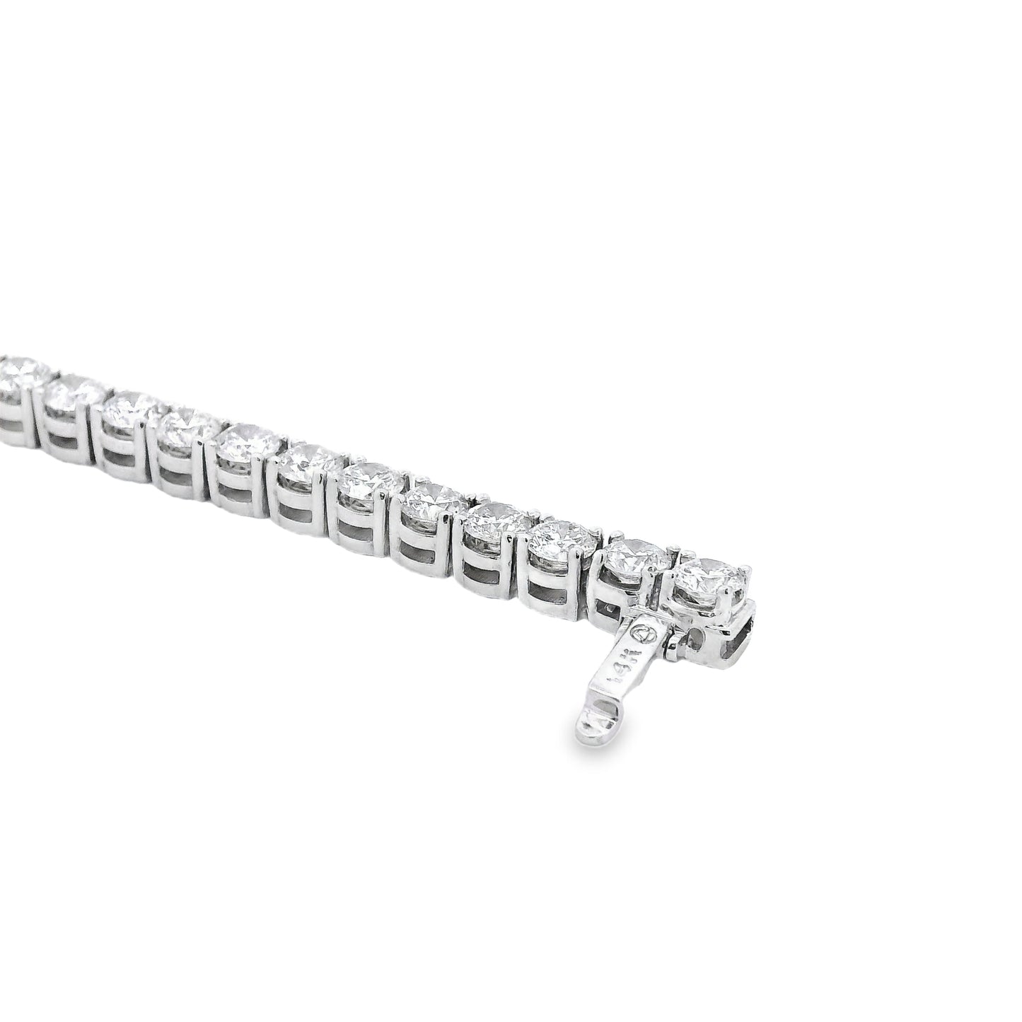 14k White Gold 10.95ct Natural Round Brilliant Diamond Tennis Bracelet