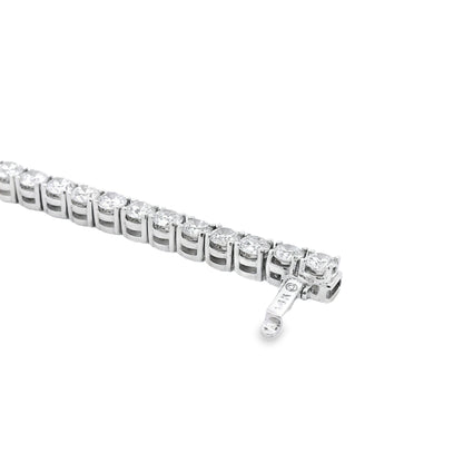 14k White Gold 10.95ct Natural Round Brilliant Diamond Tennis Bracelet