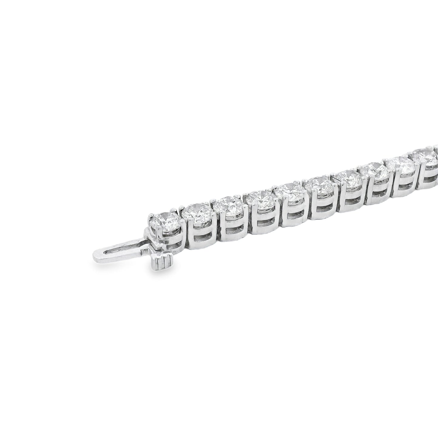 14k White Gold 10.95ct Natural Round Brilliant Diamond Tennis Bracelet