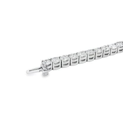 14k White Gold 10.95ct Natural Round Brilliant Diamond Tennis Bracelet