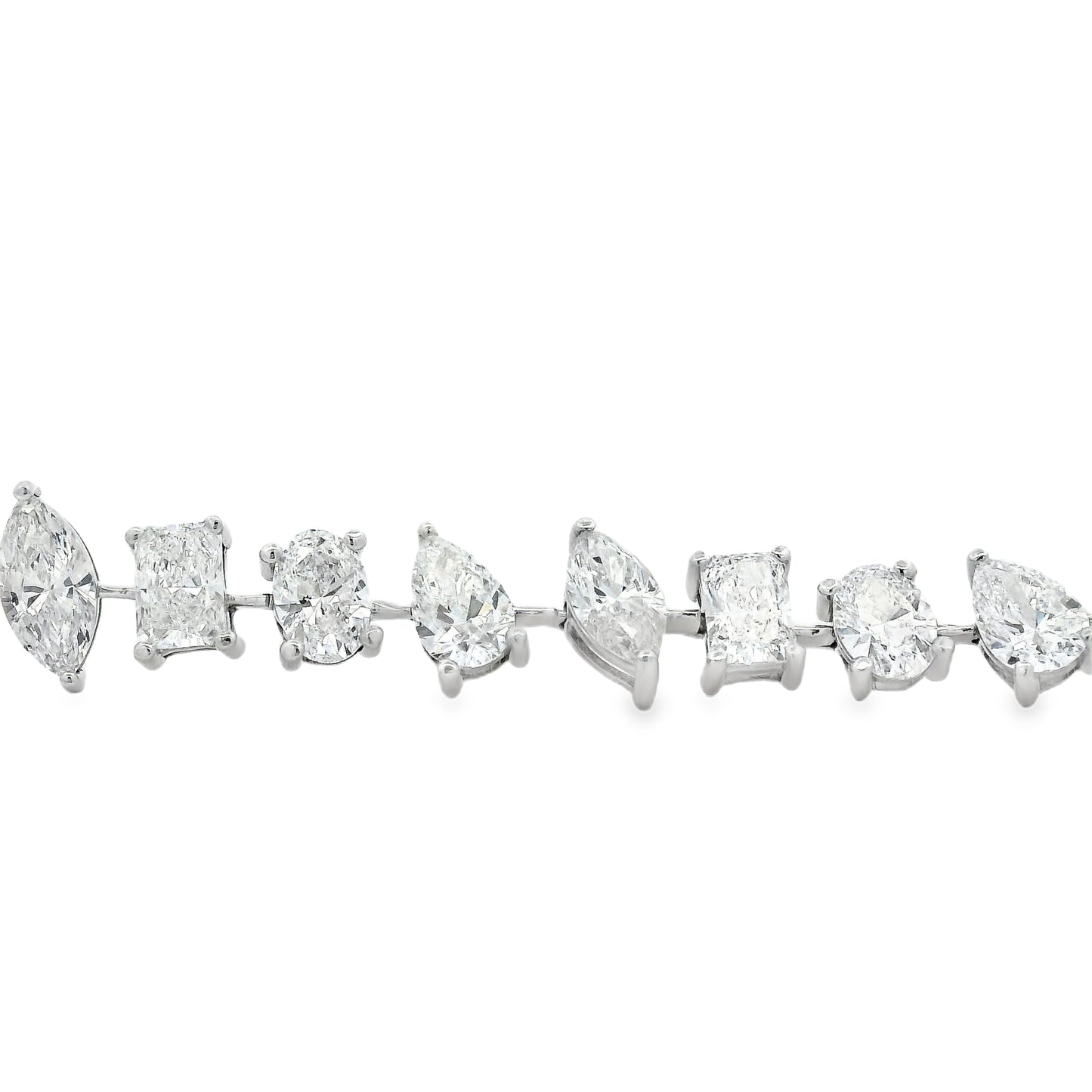 14k White Gold 22.86ctw Mixed Cut Lab Grown Diamond Bracelet