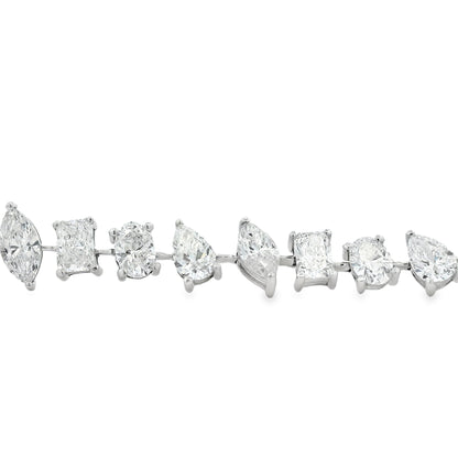 14k White Gold 22.86ctw Mixed Cut Lab Grown Diamond Bracelet
