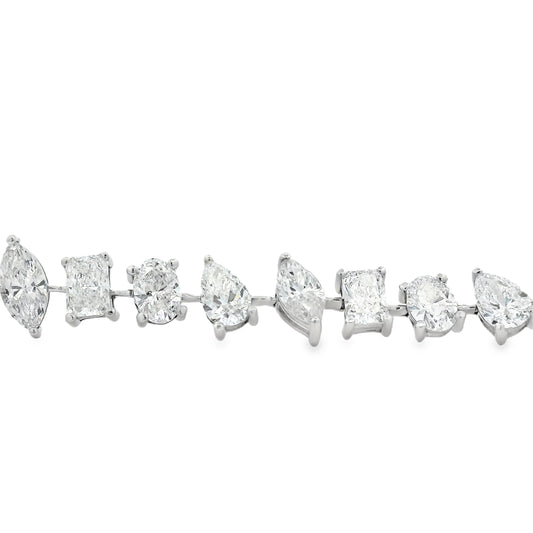 14k White Gold 22.86ctw Mixed Cut Lab Grown Diamond Bracelet