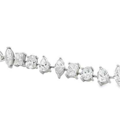 14k White Gold 22.86ctw Mixed Cut Lab Grown Diamond Bracelet
