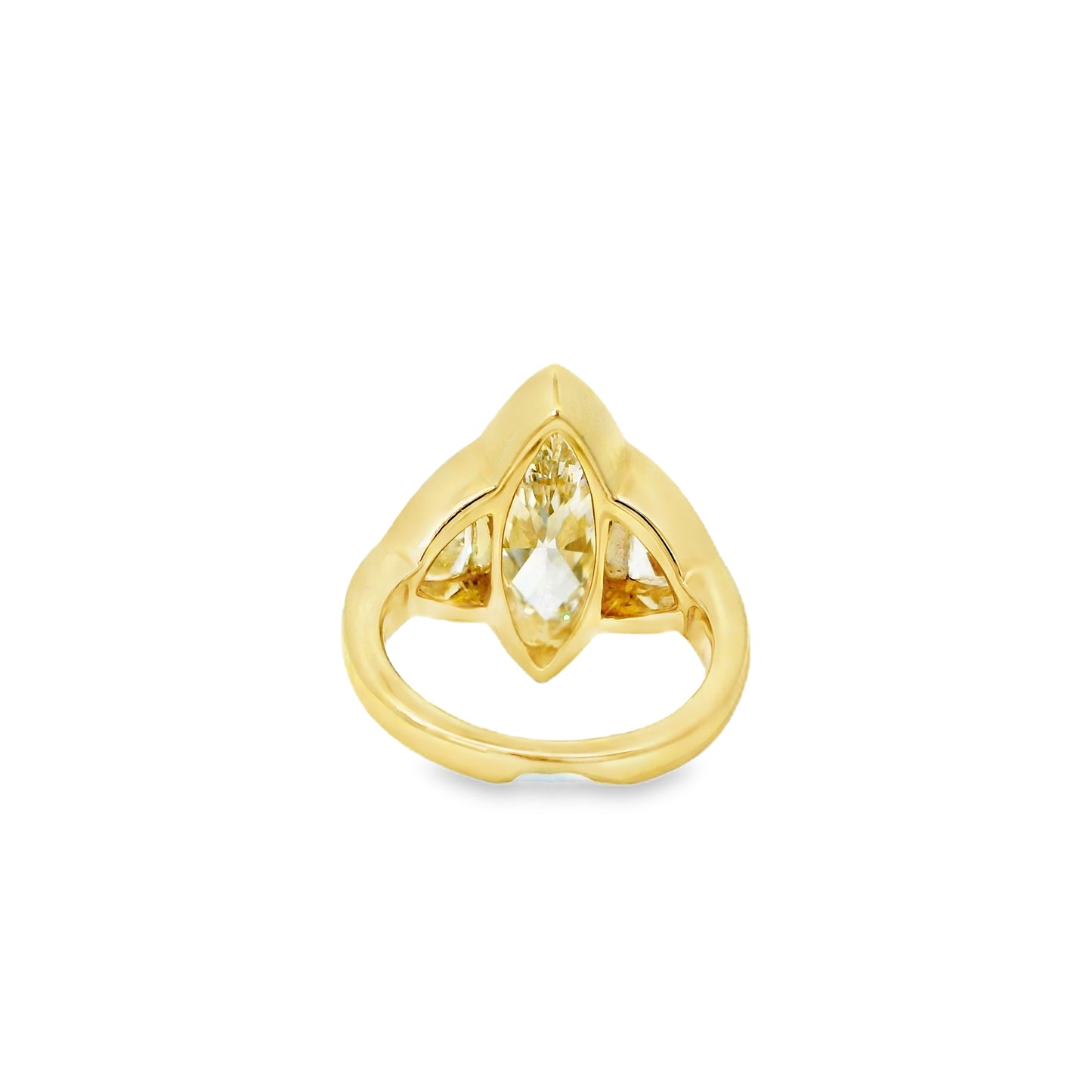 14k Yellow Gold EGL Certified 4.01ctw Natural Marquise Diamond 3 Stone Ring