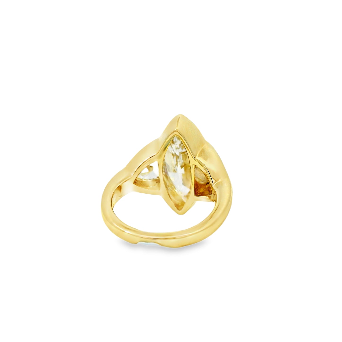 14k Yellow Gold EGL Certified 4.01ctw Natural Marquise Diamond 3 Stone Ring