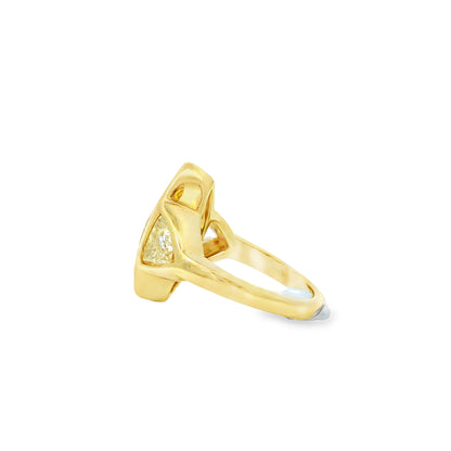 14k Yellow Gold EGL Certified 4.01ctw Natural Marquise Diamond 3 Stone Ring