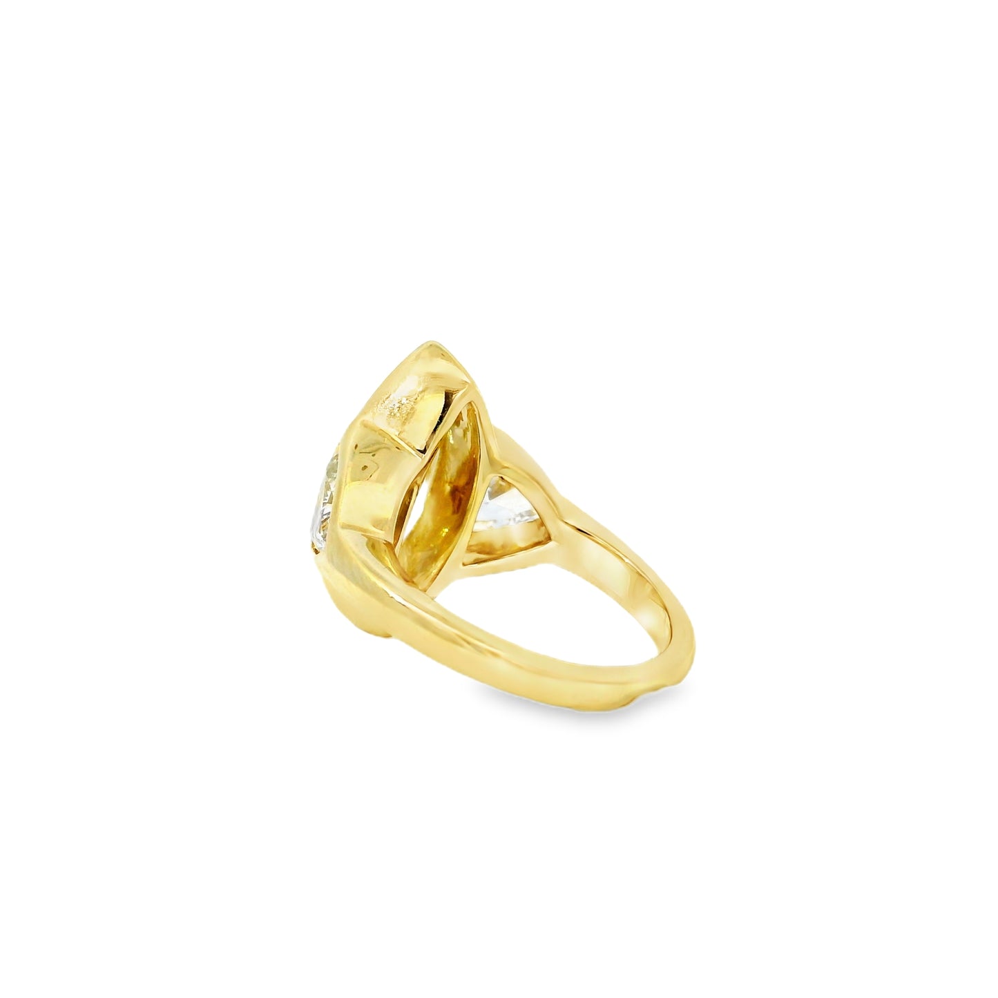 14k Yellow Gold EGL Certified 4.01ctw Natural Marquise Diamond 3 Stone Ring