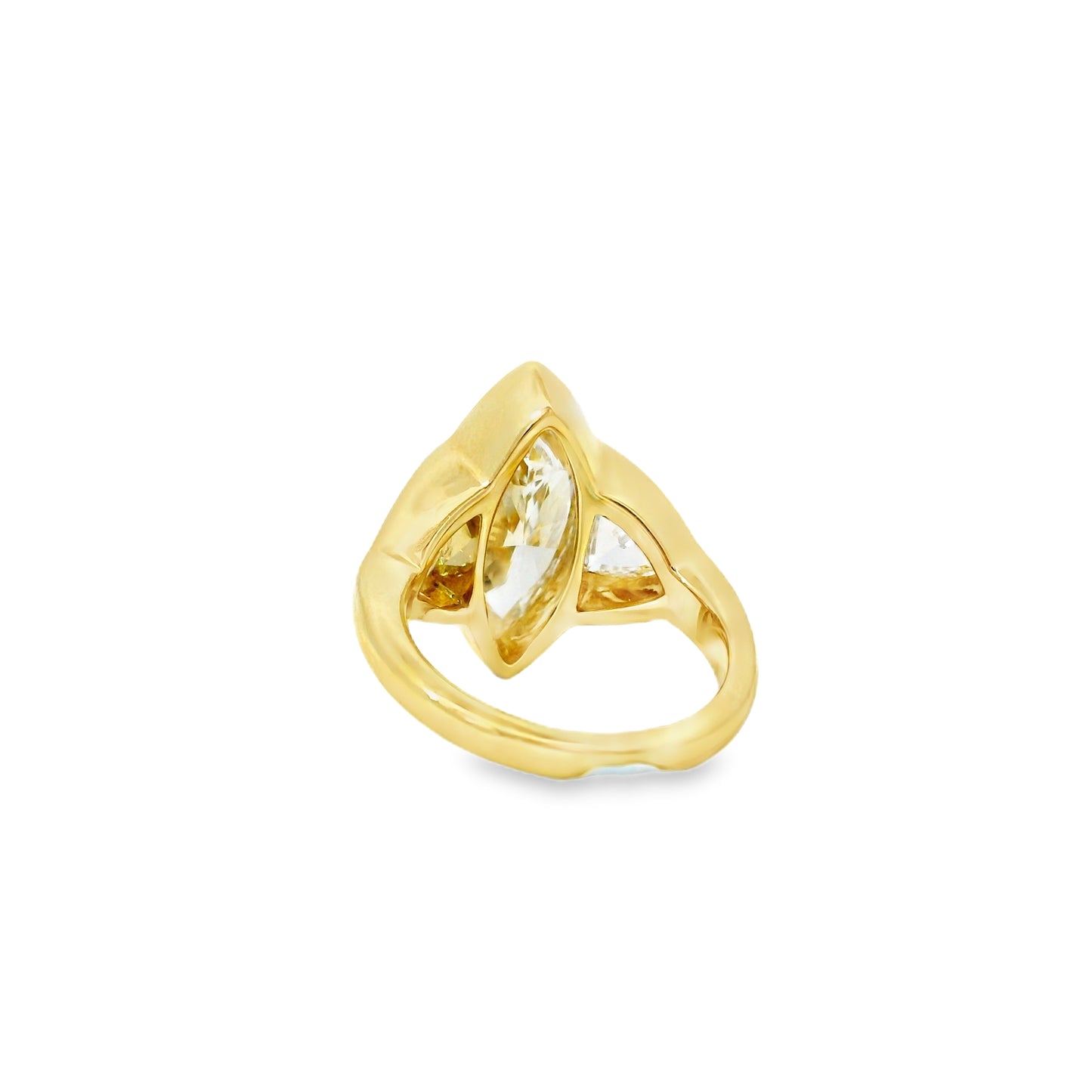 14k Yellow Gold EGL Certified 4.01ctw Natural Marquise Diamond 3 Stone Ring