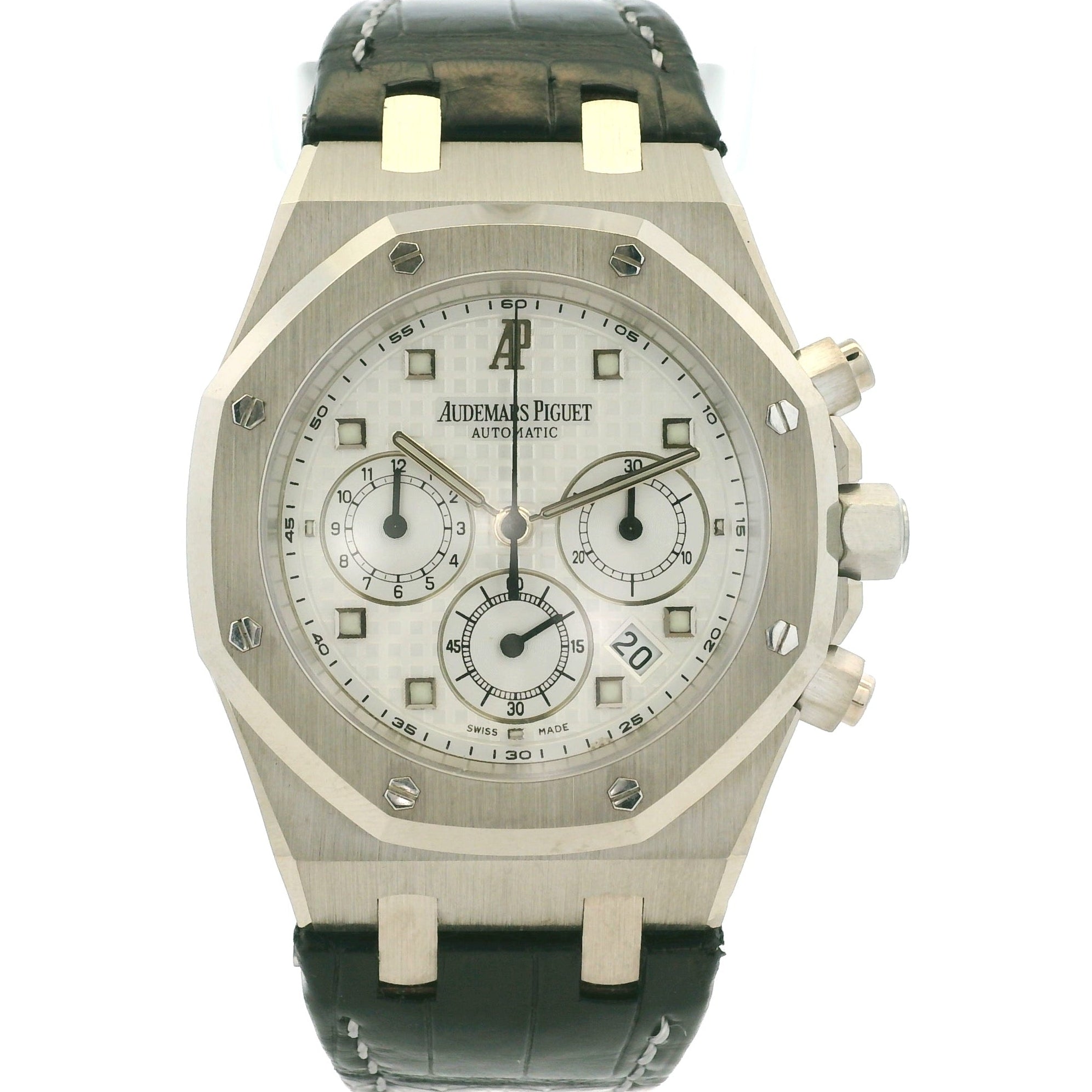 Audemars Piguet 26022BC 39mm Royal Oak Chronograph on Black Leather Watch