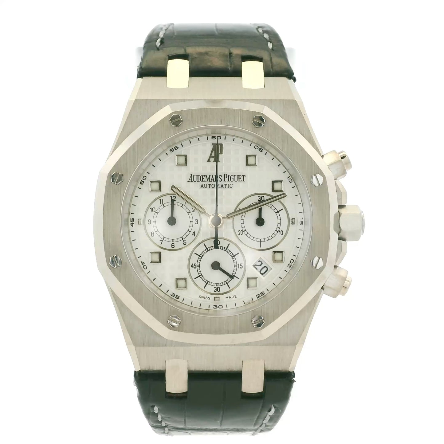 Audemars Piguet 26022BC 39mm Royal Oak Chronograph on Black Leather Watch