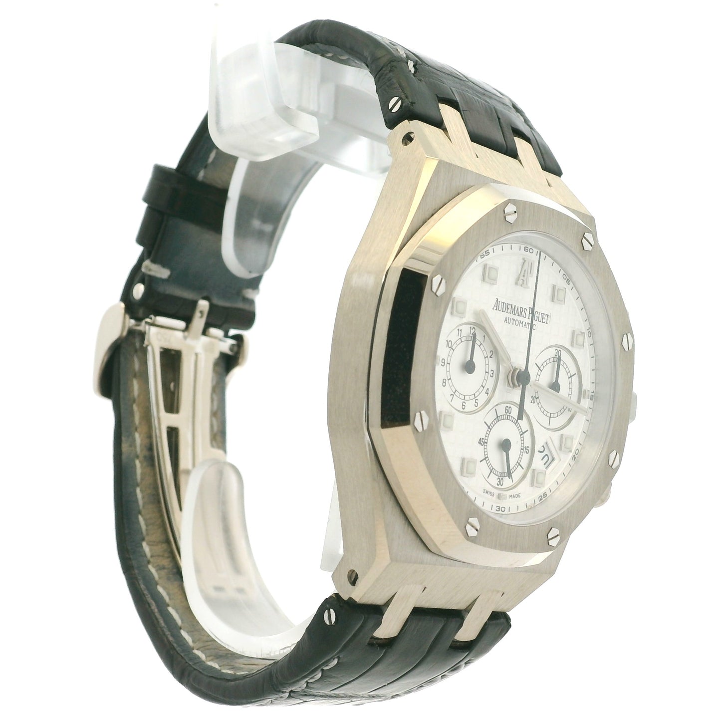 Audemars Piguet 26022BC 39mm Royal Oak Chronograph on Black Leather Watch